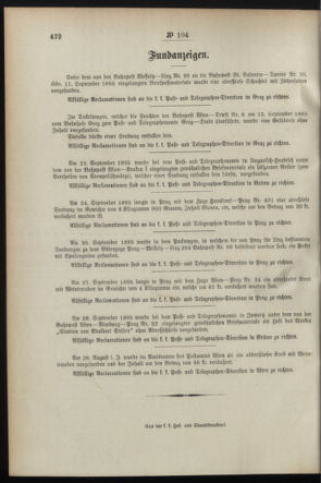 Post- und Telegraphen-Verordnungsblatt für das Verwaltungsgebiet des K.-K. Handelsministeriums 18951015 Seite: 4