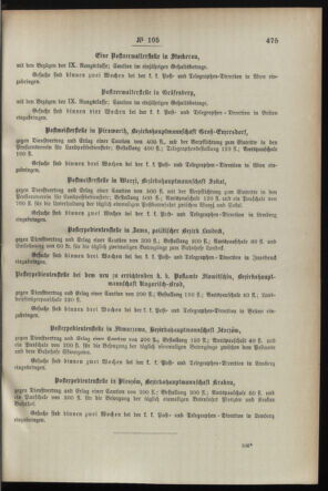 Post- und Telegraphen-Verordnungsblatt für das Verwaltungsgebiet des K.-K. Handelsministeriums 18951016 Seite: 3