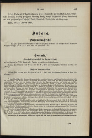 Post- und Telegraphen-Verordnungsblatt für das Verwaltungsgebiet des K.-K. Handelsministeriums 18951024 Seite: 3