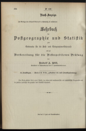 Post- und Telegraphen-Verordnungsblatt für das Verwaltungsgebiet des K.-K. Handelsministeriums 18951024 Seite: 4