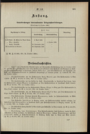 Post- und Telegraphen-Verordnungsblatt für das Verwaltungsgebiet des K.-K. Handelsministeriums 18951106 Seite: 3