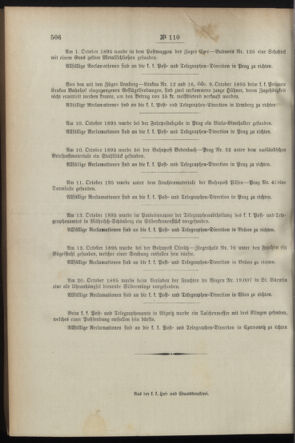 Post- und Telegraphen-Verordnungsblatt für das Verwaltungsgebiet des K.-K. Handelsministeriums 18951106 Seite: 8