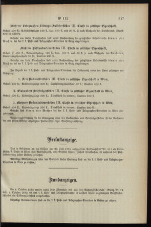 Post- und Telegraphen-Verordnungsblatt für das Verwaltungsgebiet des K.-K. Handelsministeriums 18951114 Seite: 7