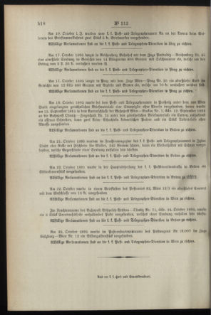 Post- und Telegraphen-Verordnungsblatt für das Verwaltungsgebiet des K.-K. Handelsministeriums 18951114 Seite: 8