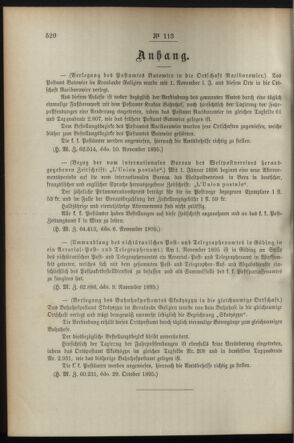 Post- und Telegraphen-Verordnungsblatt für das Verwaltungsgebiet des K.-K. Handelsministeriums 18951118 Seite: 2