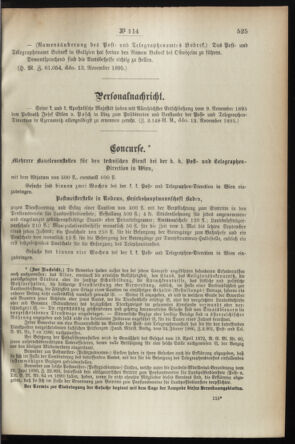 Post- und Telegraphen-Verordnungsblatt für das Verwaltungsgebiet des K.-K. Handelsministeriums 18951120 Seite: 3