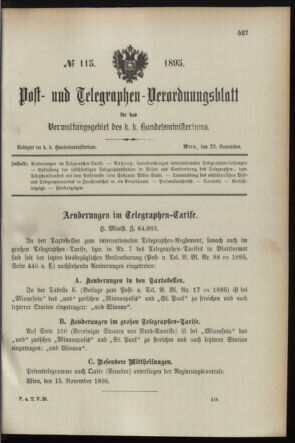 Post- und Telegraphen-Verordnungsblatt für das Verwaltungsgebiet des K.-K. Handelsministeriums