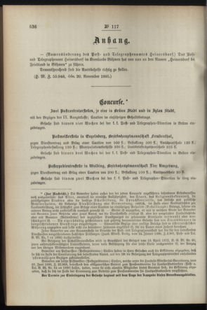 Post- und Telegraphen-Verordnungsblatt für das Verwaltungsgebiet des K.-K. Handelsministeriums 18951127 Seite: 2