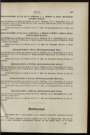 Post- und Telegraphen-Verordnungsblatt für das Verwaltungsgebiet des K.-K. Handelsministeriums 18951127 Seite: 3