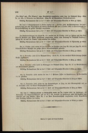 Post- und Telegraphen-Verordnungsblatt für das Verwaltungsgebiet des K.-K. Handelsministeriums 18951127 Seite: 4