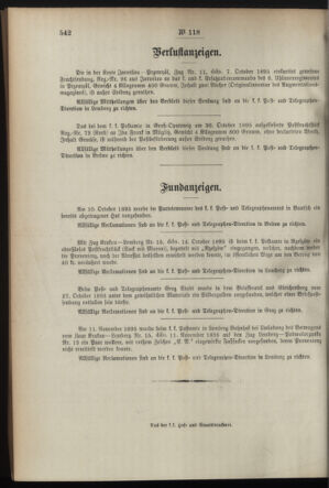 Post- und Telegraphen-Verordnungsblatt für das Verwaltungsgebiet des K.-K. Handelsministeriums 18951202 Seite: 4