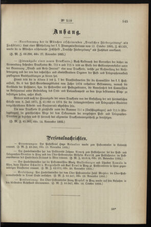 Post- und Telegraphen-Verordnungsblatt für das Verwaltungsgebiet des K.-K. Handelsministeriums 18951207 Seite: 3