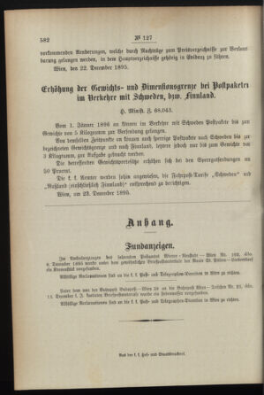 Post- und Telegraphen-Verordnungsblatt für das Verwaltungsgebiet des K.-K. Handelsministeriums 18951230 Seite: 4