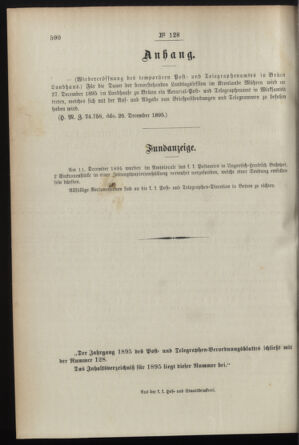 Post- und Telegraphen-Verordnungsblatt für das Verwaltungsgebiet des K.-K. Handelsministeriums 18951231 Seite: 8