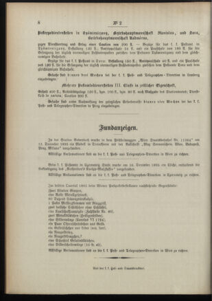 Post- und Telegraphen-Verordnungsblatt für das Verwaltungsgebiet des K.-K. Handelsministeriums 18960108 Seite: 4