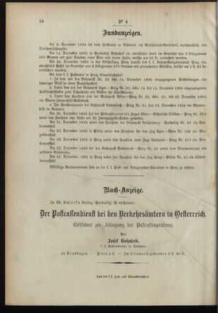 Post- und Telegraphen-Verordnungsblatt für das Verwaltungsgebiet des K.-K. Handelsministeriums 18960114 Seite: 4