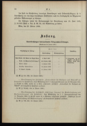 Post- und Telegraphen-Verordnungsblatt für das Verwaltungsgebiet des K.-K. Handelsministeriums 18960125 Seite: 2