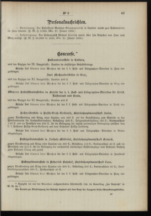 Post- und Telegraphen-Verordnungsblatt für das Verwaltungsgebiet des K.-K. Handelsministeriums 18960206 Seite: 3