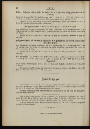 Post- und Telegraphen-Verordnungsblatt für das Verwaltungsgebiet des K.-K. Handelsministeriums 18960206 Seite: 4