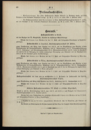 Post- und Telegraphen-Verordnungsblatt für das Verwaltungsgebiet des K.-K. Handelsministeriums 18960210 Seite: 4