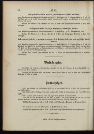 Post- und Telegraphen-Verordnungsblatt für das Verwaltungsgebiet des K.-K. Handelsministeriums 18960213 Seite: 4