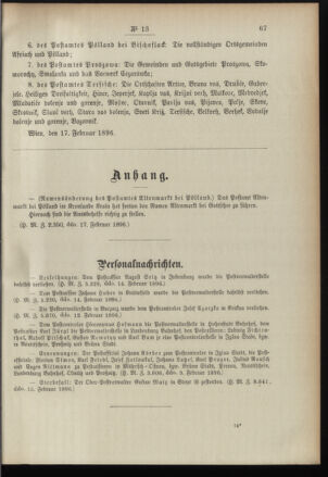 Post- und Telegraphen-Verordnungsblatt für das Verwaltungsgebiet des K.-K. Handelsministeriums 18960225 Seite: 3