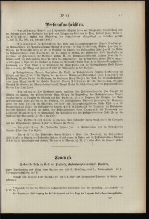 Post- und Telegraphen-Verordnungsblatt für das Verwaltungsgebiet des K.-K. Handelsministeriums 18960226 Seite: 3