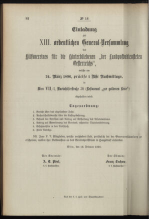 Post- und Telegraphen-Verordnungsblatt für das Verwaltungsgebiet des K.-K. Handelsministeriums 18960229 Seite: 4