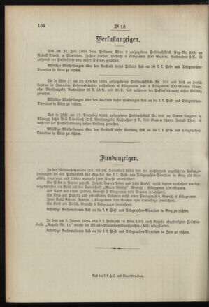 Post- und Telegraphen-Verordnungsblatt für das Verwaltungsgebiet des K.-K. Handelsministeriums 18960307 Seite: 4