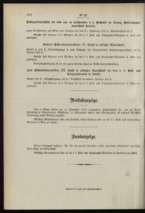 Post- und Telegraphen-Verordnungsblatt für das Verwaltungsgebiet des K.-K. Handelsministeriums 18960316 Seite: 4