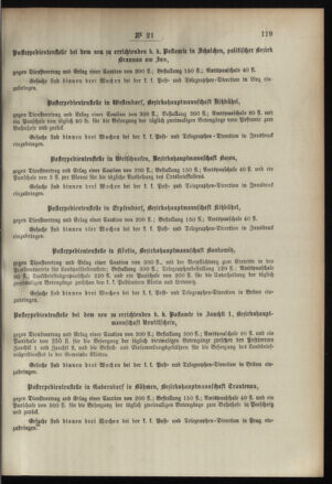 Post- und Telegraphen-Verordnungsblatt für das Verwaltungsgebiet des K.-K. Handelsministeriums 18960320 Seite: 7