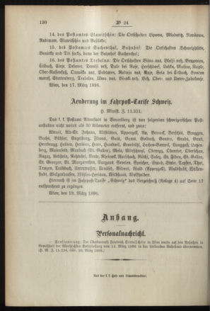 Post- und Telegraphen-Verordnungsblatt für das Verwaltungsgebiet des K.-K. Handelsministeriums 18960327 Seite: 4