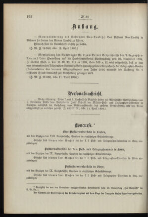 Post- und Telegraphen-Verordnungsblatt für das Verwaltungsgebiet des K.-K. Handelsministeriums 18960417 Seite: 2