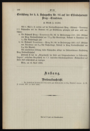 Post- und Telegraphen-Verordnungsblatt für das Verwaltungsgebiet des K.-K. Handelsministeriums 18960425 Seite: 4