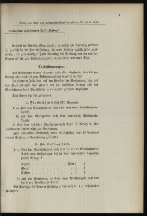 Post- und Telegraphen-Verordnungsblatt für das Verwaltungsgebiet des K.-K. Handelsministeriums 18960425 Seite: 5