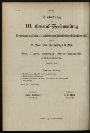 Post- und Telegraphen-Verordnungsblatt für das Verwaltungsgebiet des K.-K. Handelsministeriums 18960505 Seite: 4