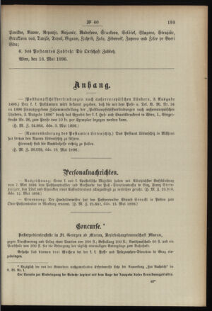 Post- und Telegraphen-Verordnungsblatt für das Verwaltungsgebiet des K.-K. Handelsministeriums 18960521 Seite: 3