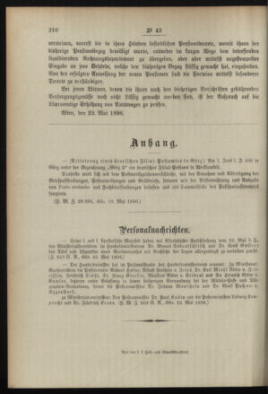 Post- und Telegraphen-Verordnungsblatt für das Verwaltungsgebiet des K.-K. Handelsministeriums 18960605 Seite: 8