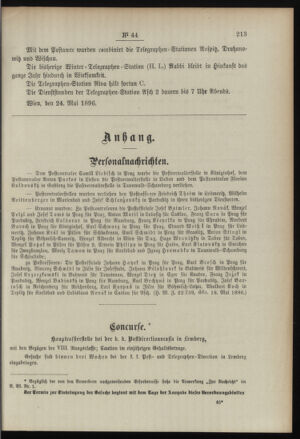 Post- und Telegraphen-Verordnungsblatt für das Verwaltungsgebiet des K.-K. Handelsministeriums 18960608 Seite: 3