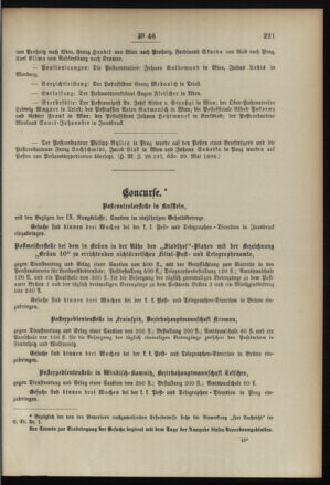 Post- und Telegraphen-Verordnungsblatt für das Verwaltungsgebiet des K.-K. Handelsministeriums 18960616 Seite: 3