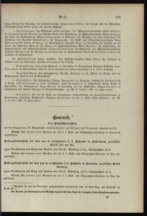 Post- und Telegraphen-Verordnungsblatt für das Verwaltungsgebiet des K.-K. Handelsministeriums 18960618 Seite: 3