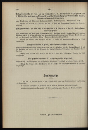 Post- und Telegraphen-Verordnungsblatt für das Verwaltungsgebiet des K.-K. Handelsministeriums 18960618 Seite: 4