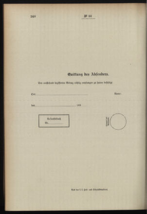 Post- und Telegraphen-Verordnungsblatt für das Verwaltungsgebiet des K.-K. Handelsministeriums 18960627 Seite: 10