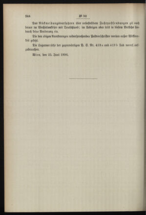 Post- und Telegraphen-Verordnungsblatt für das Verwaltungsgebiet des K.-K. Handelsministeriums 18960627 Seite: 6