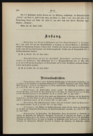 Post- und Telegraphen-Verordnungsblatt für das Verwaltungsgebiet des K.-K. Handelsministeriums 18960701 Seite: 2