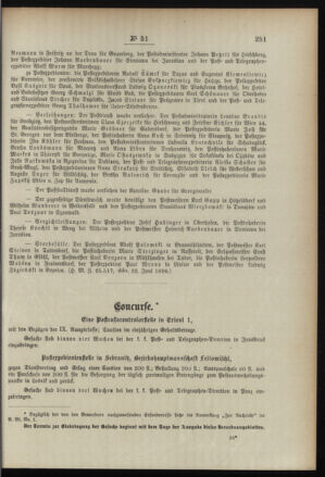 Post- und Telegraphen-Verordnungsblatt für das Verwaltungsgebiet des K.-K. Handelsministeriums 18960701 Seite: 3