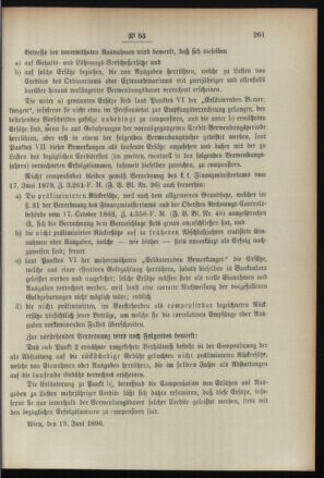 Post- und Telegraphen-Verordnungsblatt für das Verwaltungsgebiet des K.-K. Handelsministeriums 18960704 Seite: 5