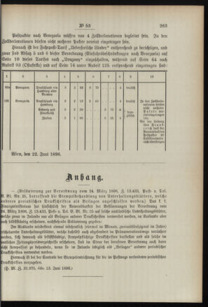 Post- und Telegraphen-Verordnungsblatt für das Verwaltungsgebiet des K.-K. Handelsministeriums 18960704 Seite: 7