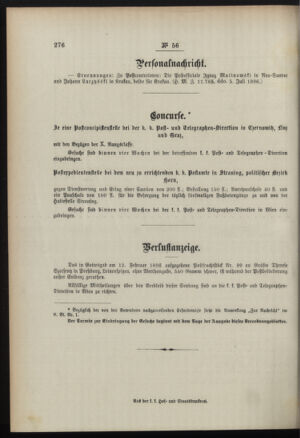 Post- und Telegraphen-Verordnungsblatt für das Verwaltungsgebiet des K.-K. Handelsministeriums 18960714 Seite: 4