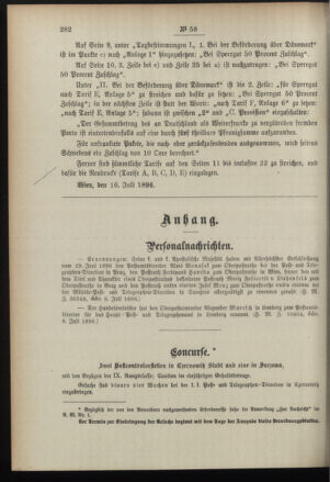 Post- und Telegraphen-Verordnungsblatt für das Verwaltungsgebiet des K.-K. Handelsministeriums 18960718 Seite: 2